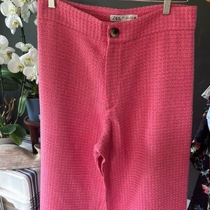 Zara Vibrant Pink Knit Trousers